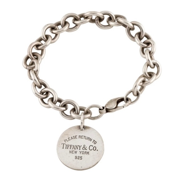Tiffany Round Tag Return To Bracelet Retired Authentic Silver